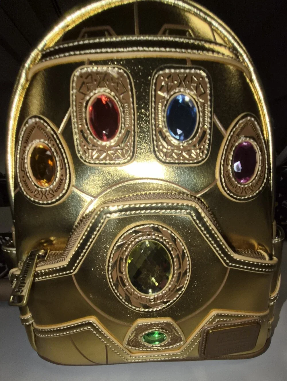 Disney Marvel Metallic Gold Infinity Gem Mini Backpack